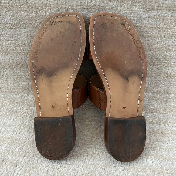 Sam Edelman Haydee Leather Square Toe Sandals Slides Shoes 6 - Picture 9 of 10